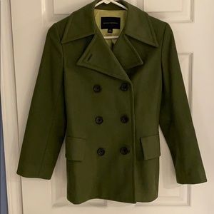 J crew green pea coat